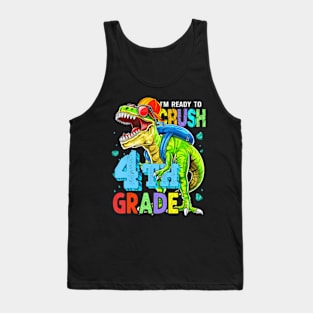 Im Ready To Crush 4Th Grade Dinosaur Back To School Boy Kid Tank Top